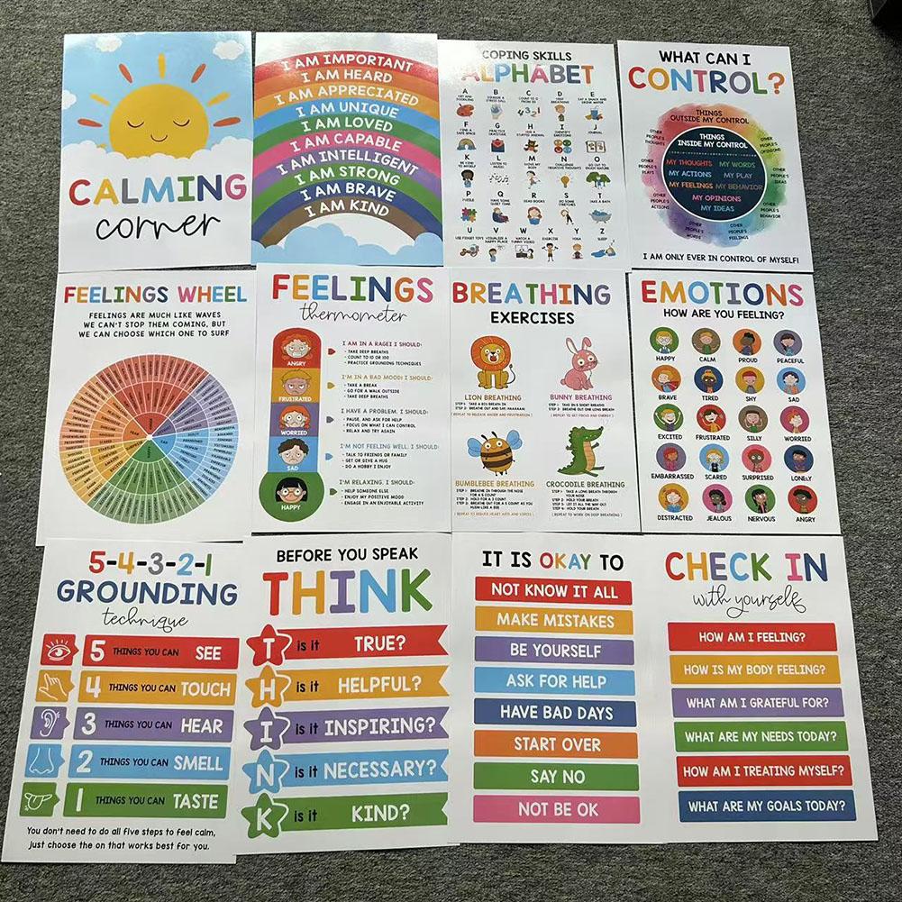 12 Calming Corner Posters For Classroom Calm Down Corner Mental Health Poster Calm Down Corner Emotion Posters for School Office