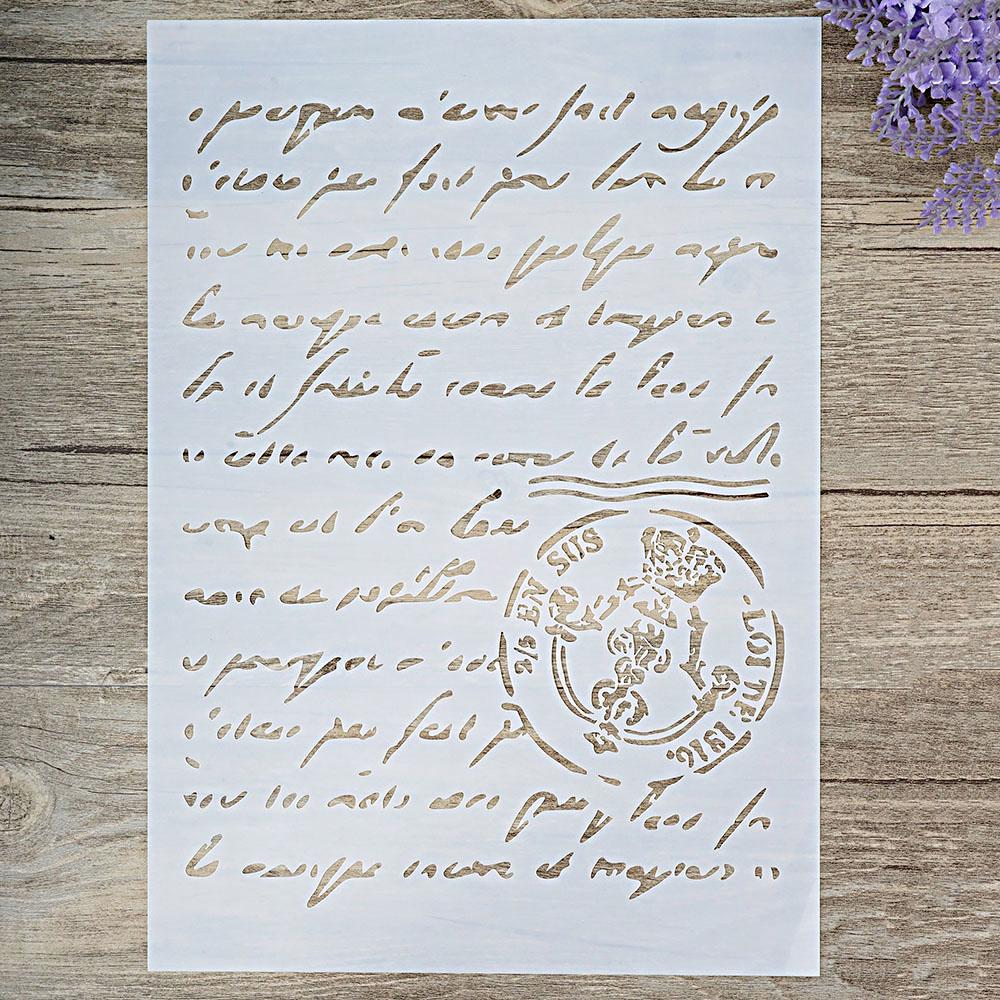 A4 Size Decorative Letter Stencil Template Painting Stencils for DIY Crafts Scrabooking Painting On Wood,Canvas,Floor,Wall and Tile