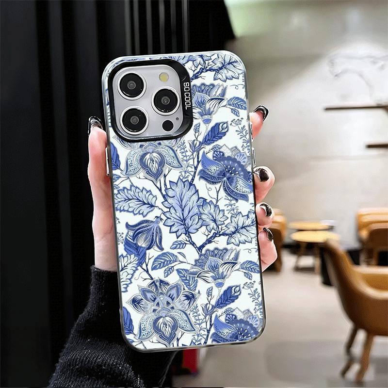 Мягкий чехол для телефона с узором из сине-белого фарфора для iPhone 15 16 17 Pro Max 17Air 16E 14 Plus 13 12 Mini Ударопрочная задняя крышка