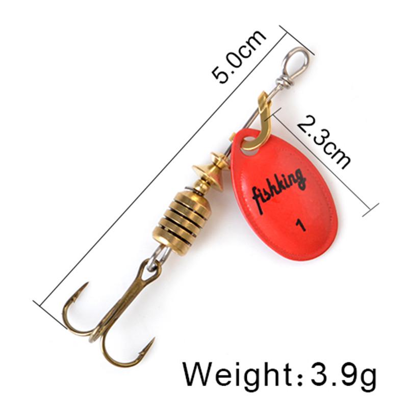 FISH KING Spinner Bait 3,9 г, 4,6 г, 7,4 г, 10,8 г, 15 г, приманки для ложки, металлические приманки для щуки с тройными крючками, искусственная приманка для окуня, рыболовная приманка