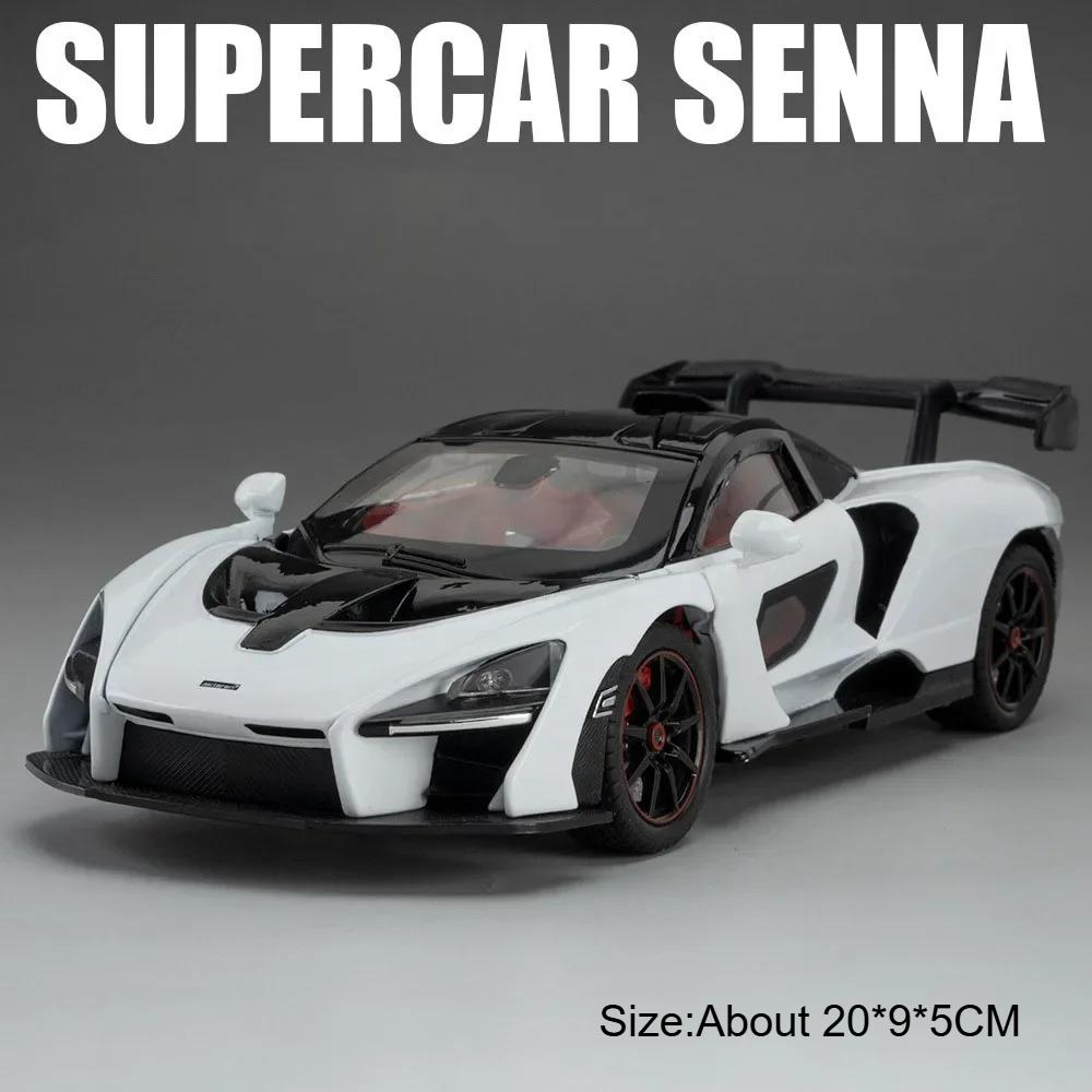 1:24 P1 Senna Модель Машинки Игрушка Сплав Литье Под Давлением Двери Открываются Суперкар Рулевое Управление Колесами Модели с Амортизацией для Детских Игрушек