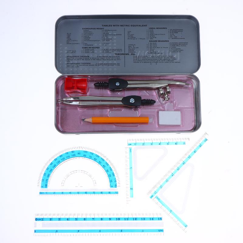 9Pcs Compass Ruler Set Multi-functional Mathematical Geometry Drawing Kit for Math Class Student Exam School Supplies