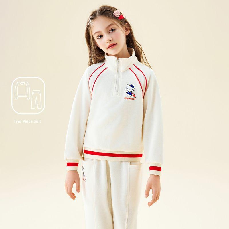 Весенне-осенний костюм для девочек Hello Kitty Детский повседневный топ 2024 Новый стиль Спортивный костюм-двойка для девочек