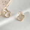 Artistic Abstract White Black Pink Color Cloud Irregular Stud Earring for Women Temperament Ear Jewelry Simple Party Gift