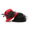 Autumn and Winter Aristocratic Gauze Feather Flower Hat Lady Mature Temperament Imitation Wool Dome