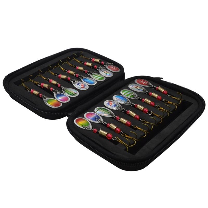 16 шт. рыболовных приманок с крючком, металлические блесны, спиннербейты, блестки, крэнкбейты, искусственные приманки с коробкой для снастей, прочные