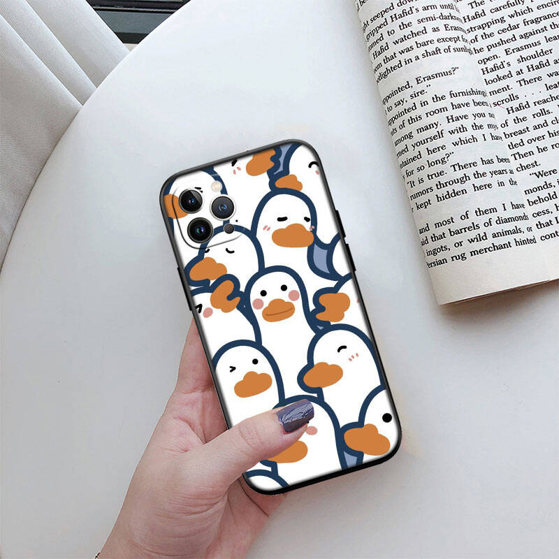 MH52 Утка Мультяшный Чехол для Телефона для iPhone 7 8 11 12 13 14 15 16 17 16E XS Pro Max XR X SE Air
