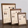 1PC Clipboard Cafe Solid Wood Display Board Restaurant Solid Walnut Wood Table Acrylic Menu Top Display Menu Board Party A4/A5/A6