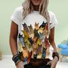 Модная женская футболка с принтом в акварельных тонах, забавная повседневная футболка с короткими рукавами и круглым вырезом, летняя женская футболка