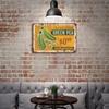 1 Pack Vintage Industrial Metal Display Plate, Aged Distressed Effect, Perfect for Bar Café Garage Kitchen or Living Room Wall Décor