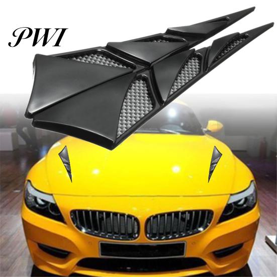 Stickers 1 Pair Vent Sticker Self-adhesive Wear-resistant ABS Hood Auto Side Outlet for Car Fender