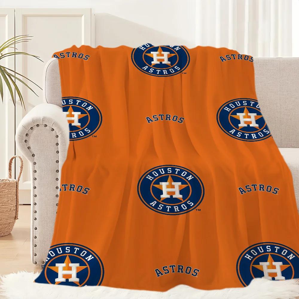 Astros Baseball Team Plush Throw Blanket for Sofa Bedroom Living Room Office Travel Birthday Gifts for Kids and Adults