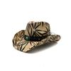 Three-dimensional Embroidery Handmade Straw Hat Western Cowboy Hat Men Cap Outdoor Women Hat Light Luxury