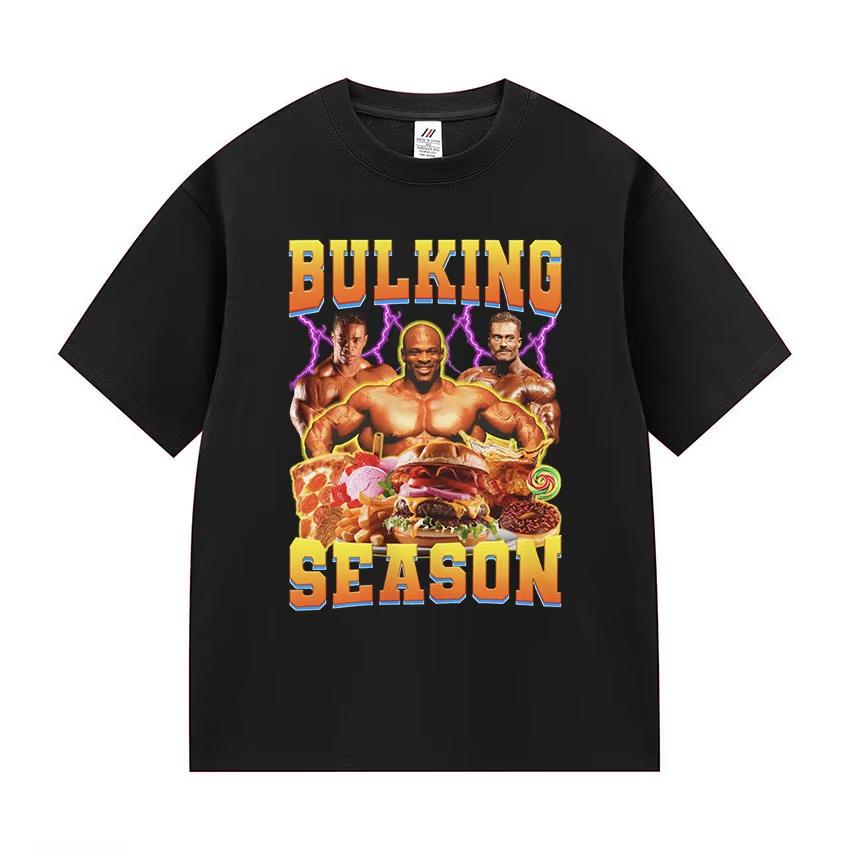 Bulking Season Kevin Levrone Funny Gym Meme TShirts Women Fashion Short Sleeve Tshirt Unisex Summer Cotton Tees Streetwear Top