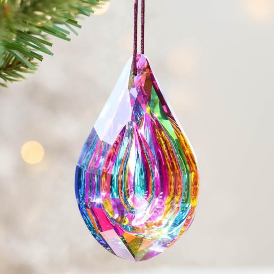 Faux Crystal Prism Sun Catcher Decoration Indoor Outdoor Garden Window Hanging Rainbow