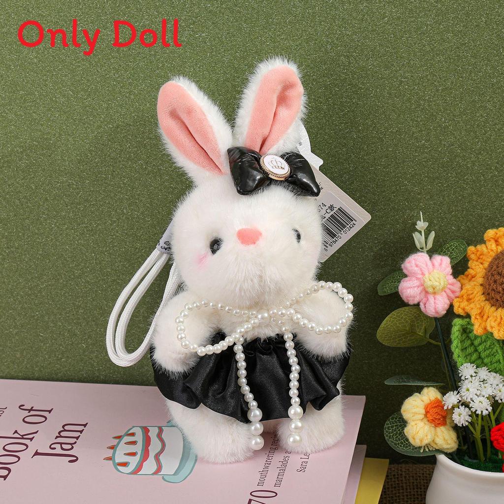 Adorable Bunny Pendant Plush Toy With Lace Accents For Kids And Teens