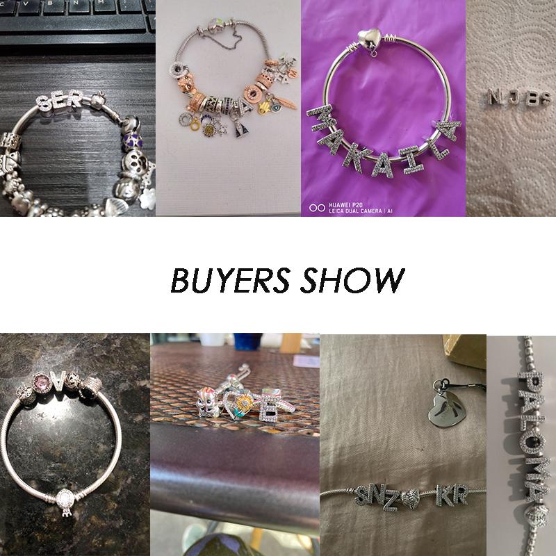 MULA S925 Стерлингового Серебра Имя 26 Букв Алфавита Любовь Подвески Бусины Подходит Оригинальные Подвески Браслет Ожерелье DIY Ювелирные Изделия