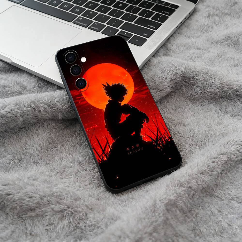 Shonen Anime-My -H-Hero -Academia Soft Silicone phone Case for Samsung Galaxy A73/A71/A72/A70/A53/A52/A51 - Black