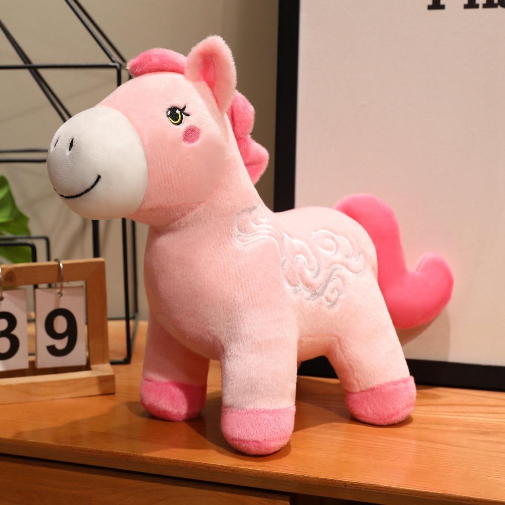 Letter Print Plush Horse Doll 2026 Horse Year Pony Animal Toys Zodiac Horse Figurine  Birthday Gift