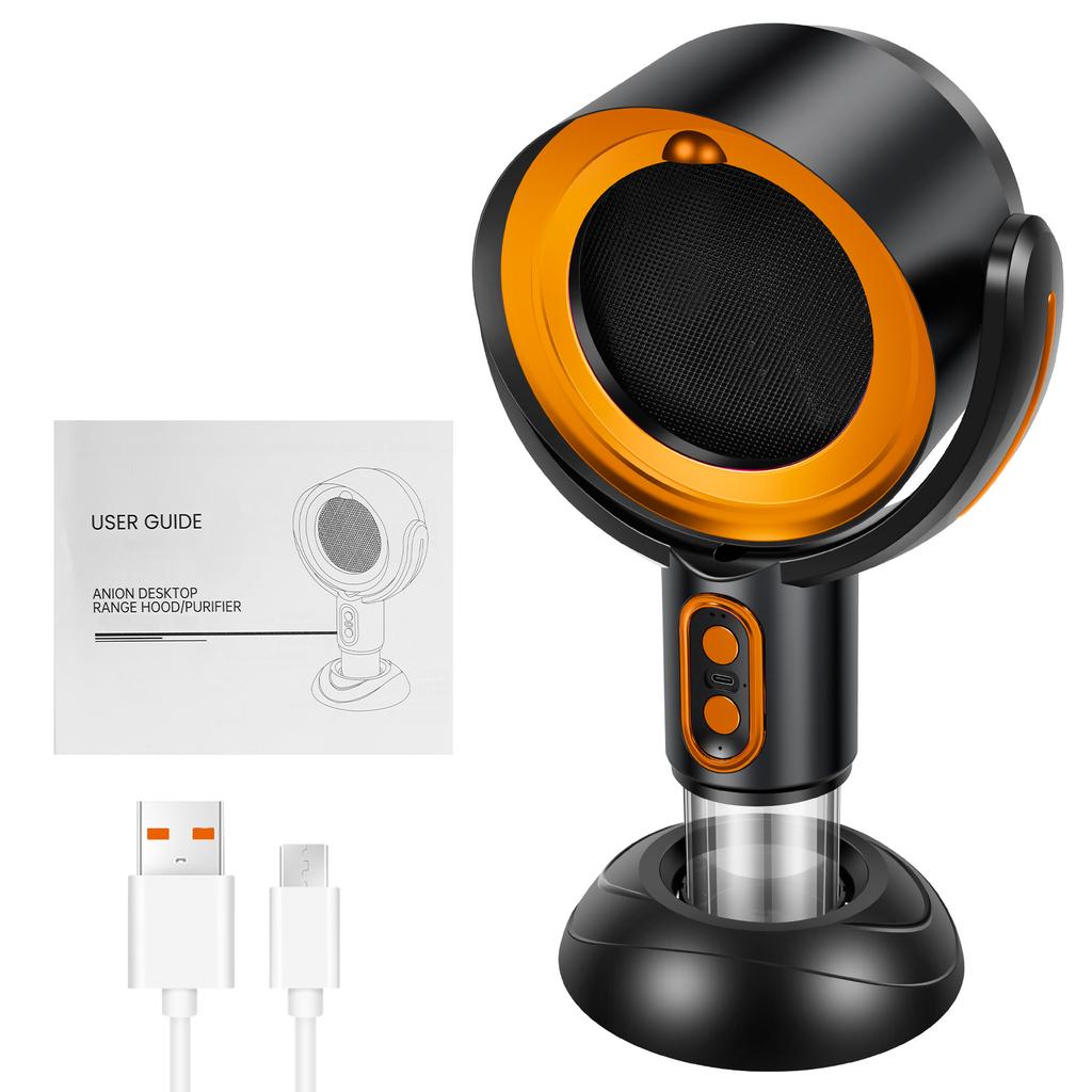 Настольная вытяжка, Мини-портативная вытяжка с 2-ступенчатой регулировкой, для барбекю в помещении, Беспроводная настольная кухонная вытяжка