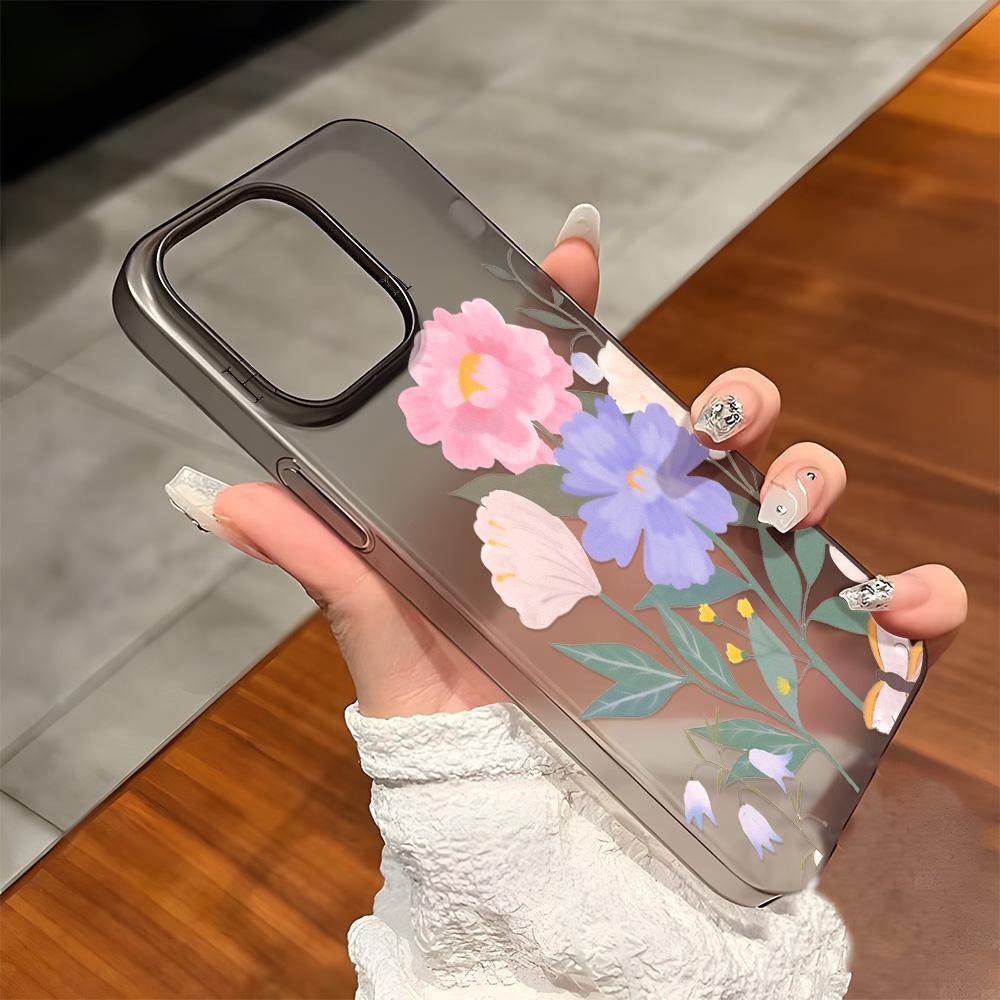 Чехлы для мобильных телефонов iPhone 11 13 15 Pro Max 12 14 Pro Max Чехол для iPhone 16 15 Plus 13 Pro 12 Матовая текстура с рисунком в виде мультяшных цветов