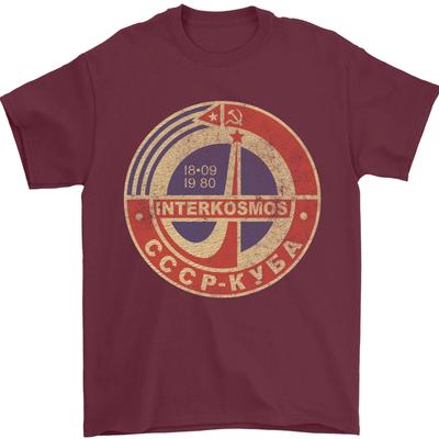 INTERKOSMOS Логотип СССР Советский Космос СССР Мужская Футболка 100% Хлопок