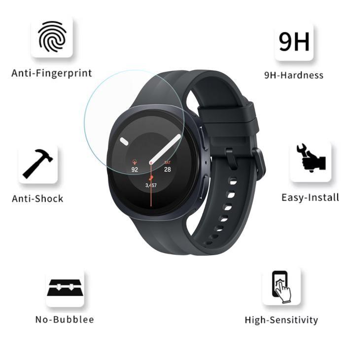 Verre Trempé pour Samsung Galaxy Watch 9 40mm [Lot de 2] Film Protection Ecran Montre Anti Rayure Phonillico®