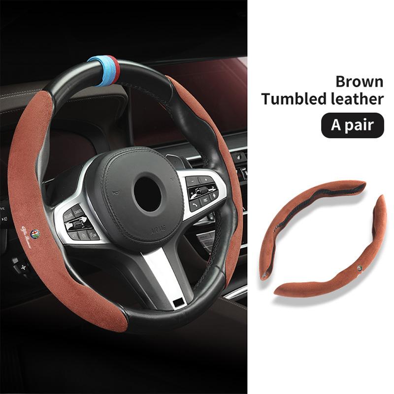 Suede Anti-slip Car Steering Wheel Covers Decorative Accessories For Alfa Romeo 159 Giulietta Giulia 147 Mito 156 159 166 GTxya563