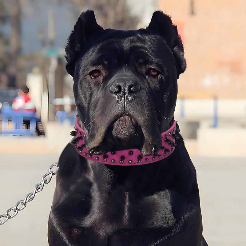 Pet Collar Large Dog Punk Rivet Collar Anti Bite Spike Leather Dog Collar