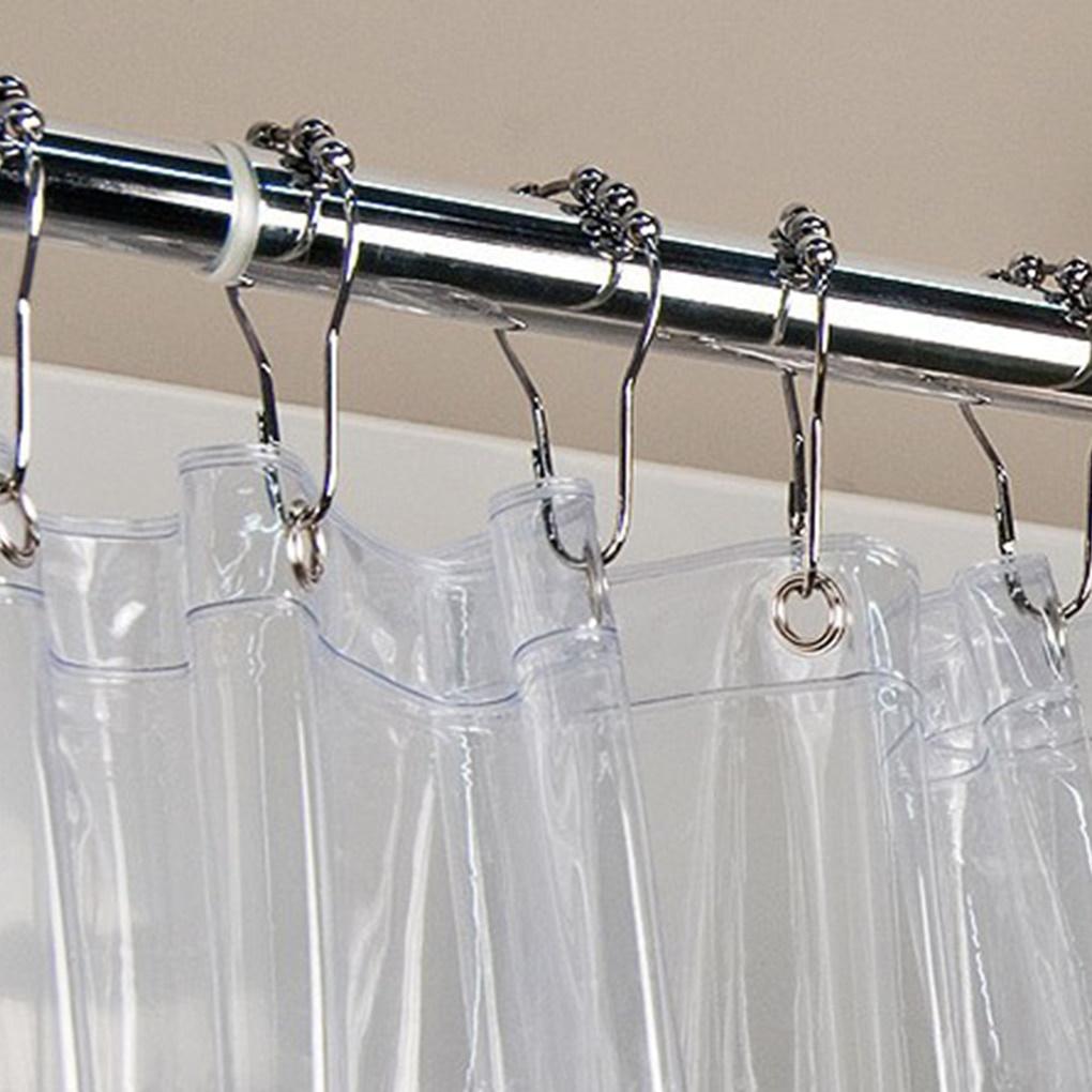 12 шт./компл. кольцевые стойки для занавесок для душа, нержавеющие крючки для занавесок для душа, скользящие металлические кольца для ванной комнаты, карнизы для душа, шторы