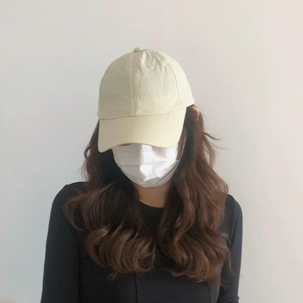 Solid Color Solid Color Sun Hat Korean Style Peaked Cap Quick-Drying Baseball Cap Girl