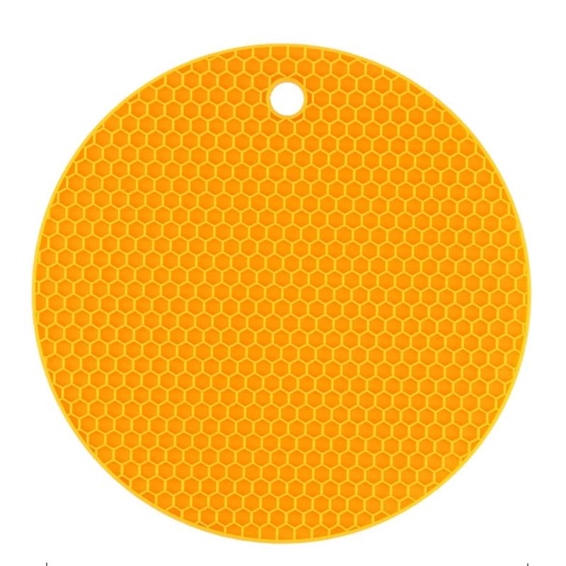 Round Insulation Silicone Mat Non-Slip Heat-Resistant Anti-Scalding Honeycomb Microwave Oven Mat Pot Holder Thicken Coasters