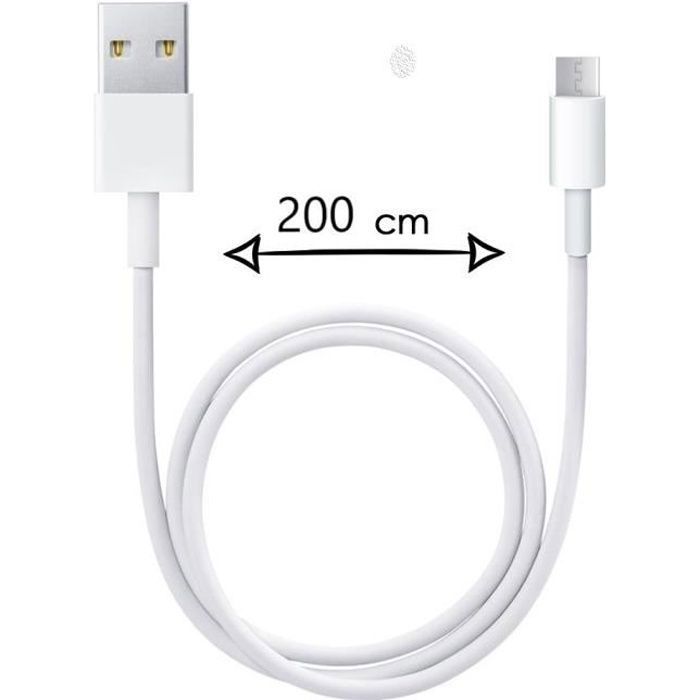 Câble Micro USB - PH26 - Huawei Y6 2019 - 2 Mètres - Charge Rapide - Synchronisation Rapide