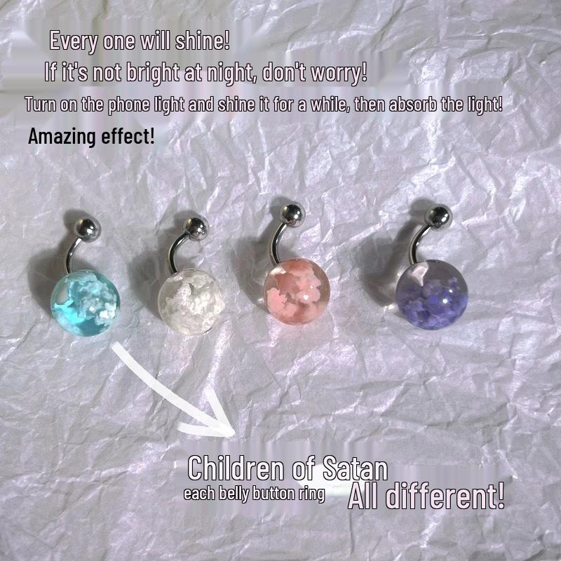 Luminous Titanium Steel Romantic Belly Button Ring for Women