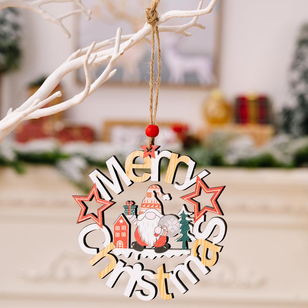 Unique Circular Wooden Christmas Hanging Decor Round Letter Plaque Ideal For Holiday Celebrations