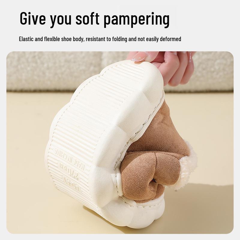 Новый стиль зимние хлопковые тапочки: Бархатная подкладка, Толстая подошва, Для помещений/улицы, Мужские/женские зимние ботинки