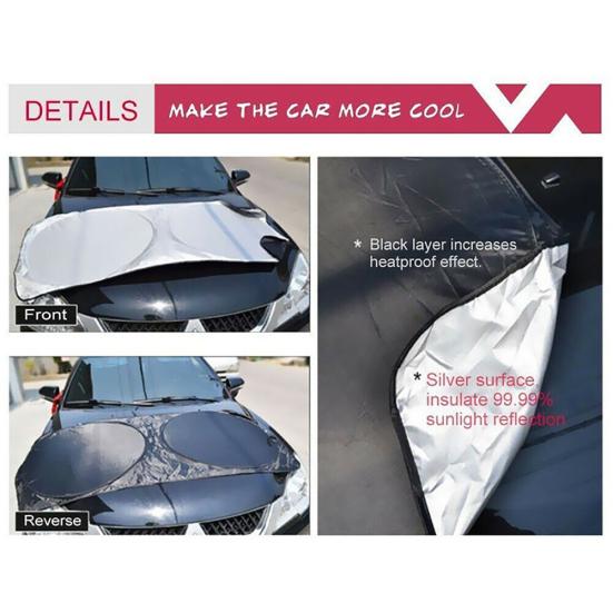 Double Circle Car Front Windshield Summer Anti-Sun Heat Blocking Cover Protector