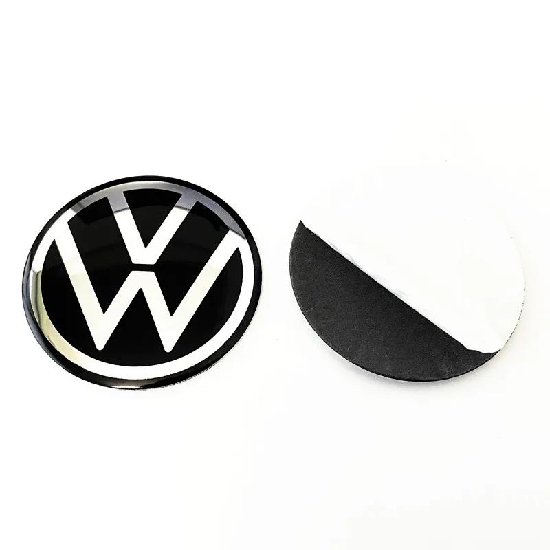 YKPSC1 For VW Volkswagen Jetta MK5 Golf 4pcs Black Silver New VW Car Wheel Center Sticker Logo Rim Cap Hub Cover Hubcap Badge Emblem De