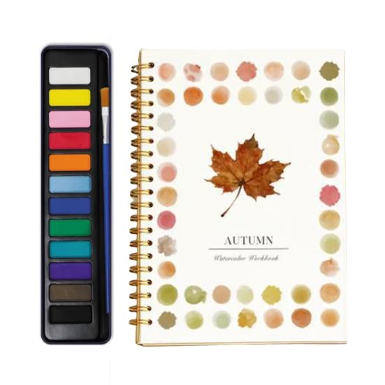 Рабочая тетрадь с 12 цветами пигмента, пошаговое руководство по рисованию животных и цветов