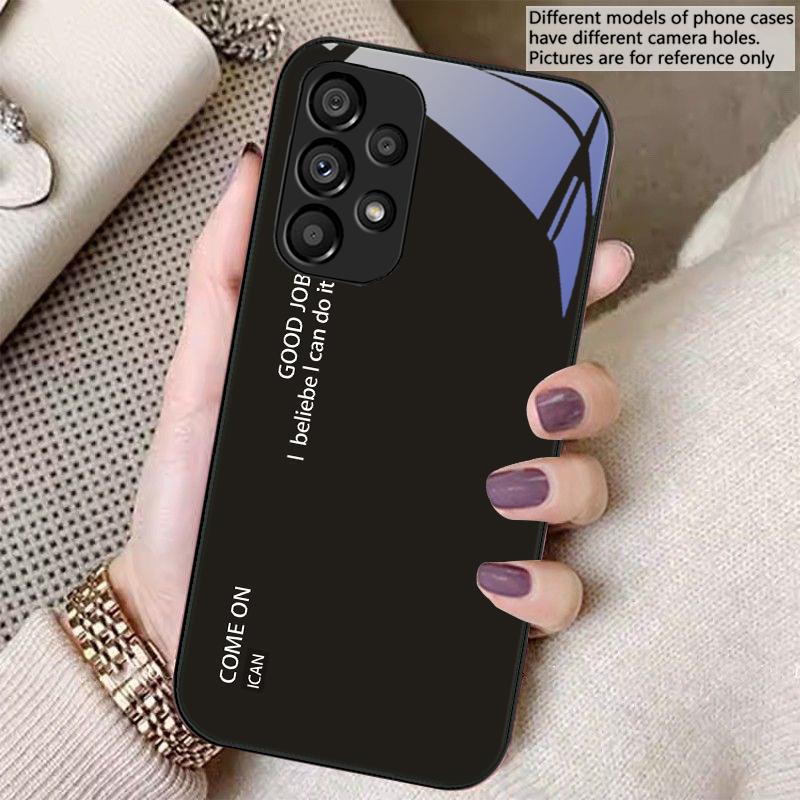 Градиентный однотонный Чехол из закаленного стекла для телефона Samsung Galaxy S23 U ltra 24 Plus S20 21 FE S25 Ultra A70 A72 73 51 52 53