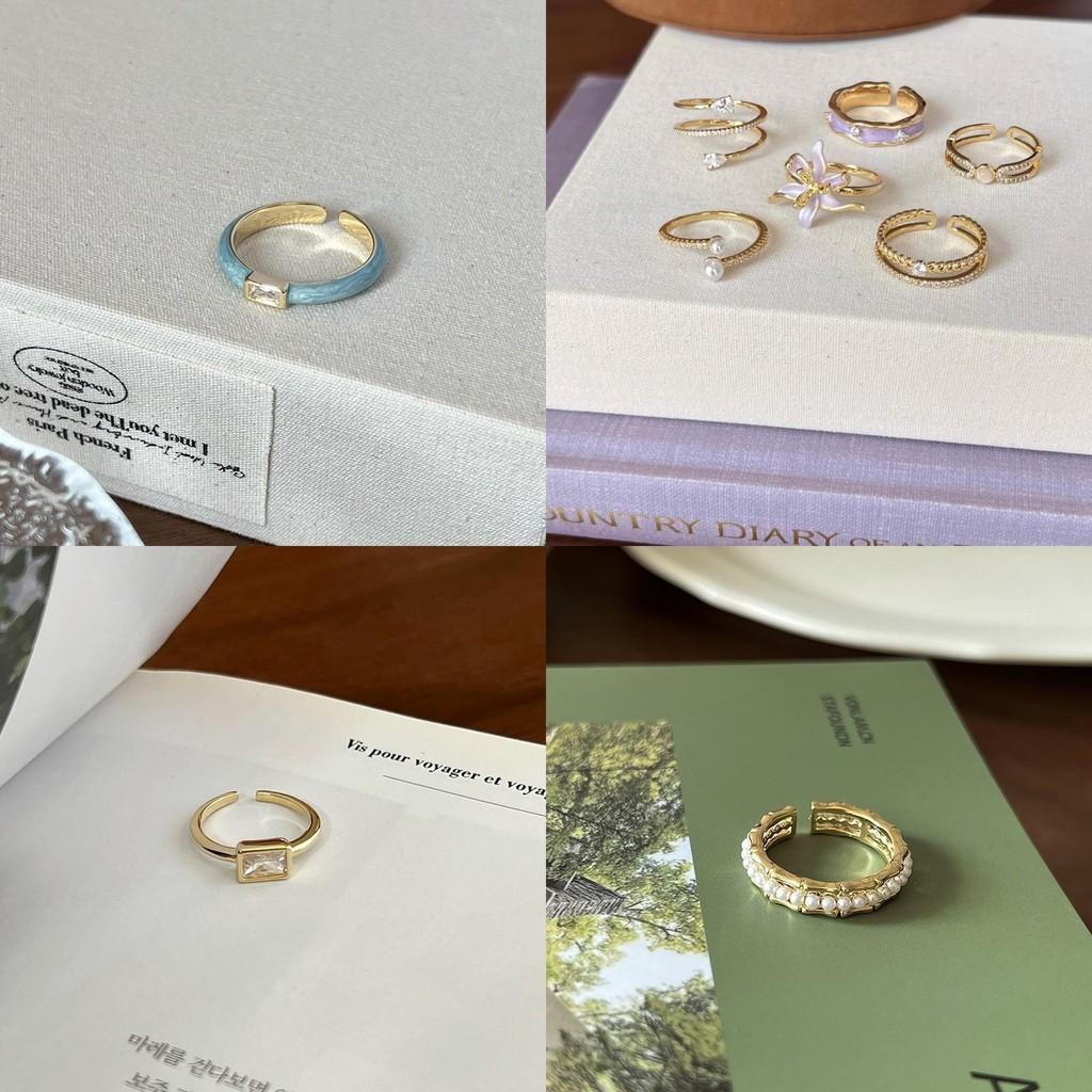 Elegant French Iris Violet Enamel Drop Oil Zircon Ring For Women Fashion Accessory