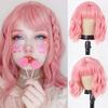 MISS WIG Женская мода Короткий волнистый парик с челкой Синтетическое волокно Чистый белый волнистый парик Косплей Одежда для вечеринок на Хэллоуин