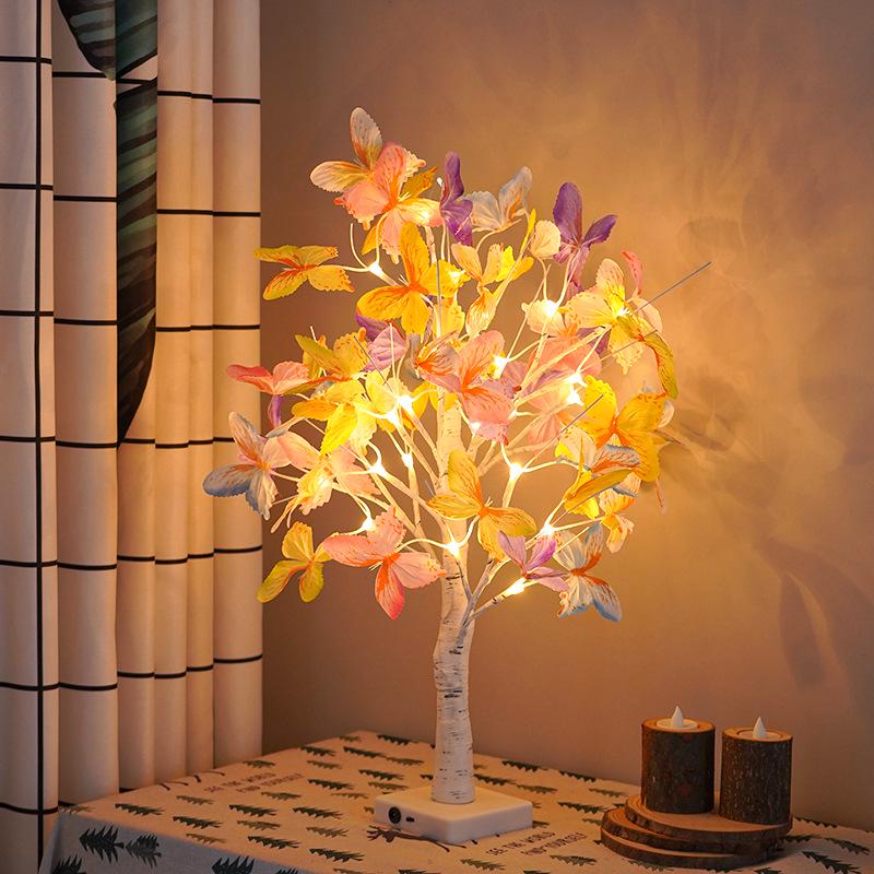 Colorful LED Butterfly Birch Tree Light - Christmas Decoration Ornament