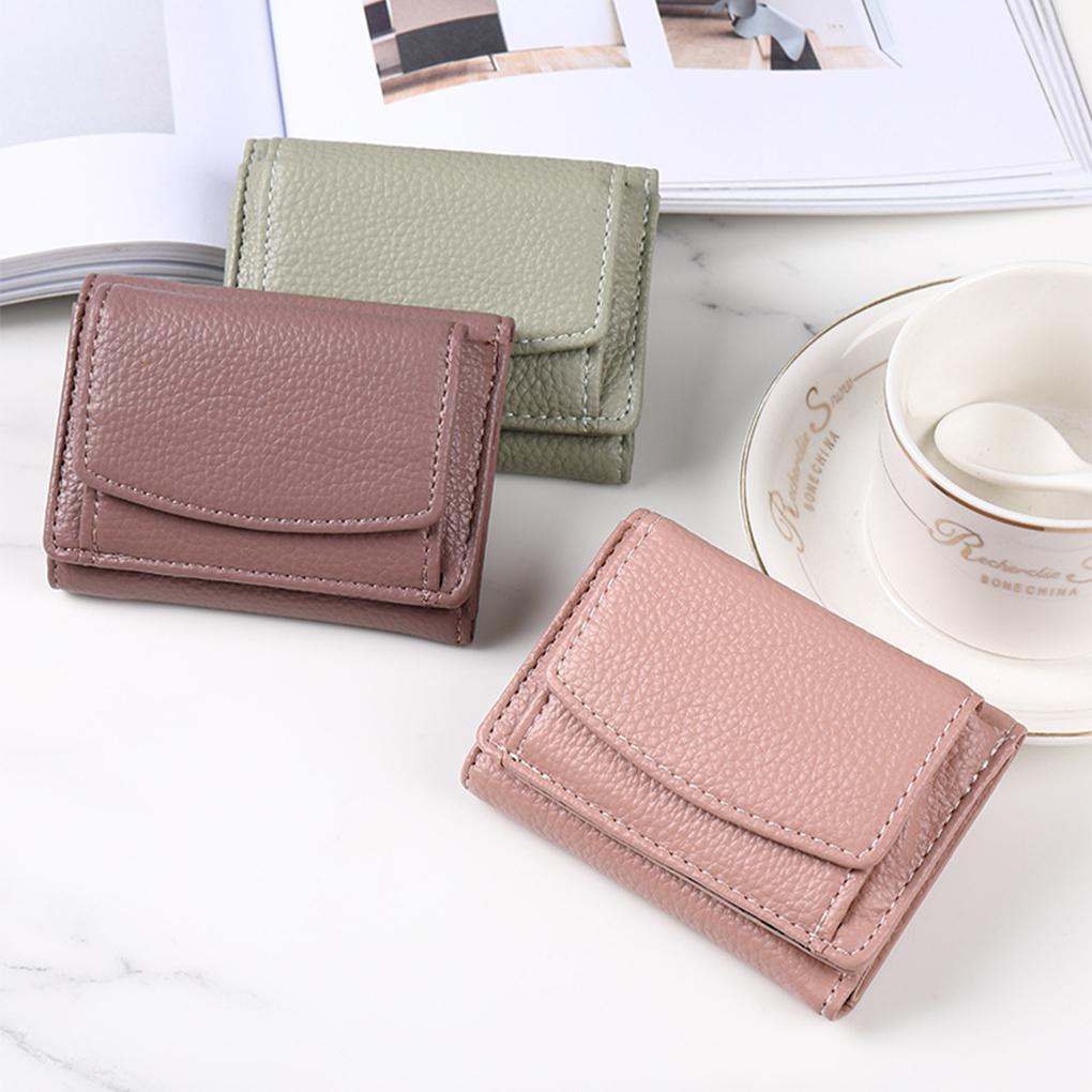 Портативный женский кожаный кошелек, простой дизайн, складная монетница, держатель для банковских карт для шопинга, сумка для переноски, подарок на день рождения