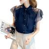 Floral Short Loose Body Summer [RoyzTocz] Women's Shirts, Blouses, Tops, Chiffon, Print, Shirts, Sleeves, Fit, Covering, Plain, Thin, Cute, Slimming,