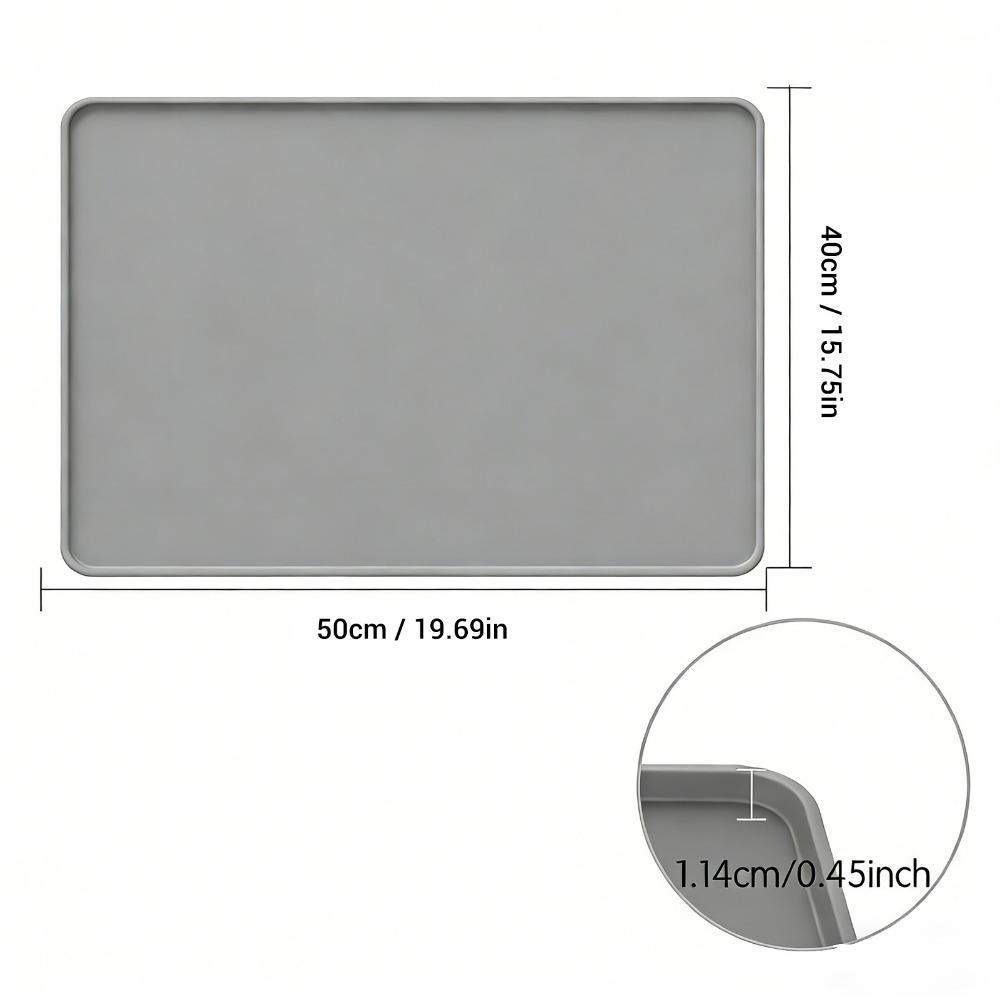 Raised Edges Silicone Coffee Mat Light Gray Coffee Maker Mat Under Espresso Machine