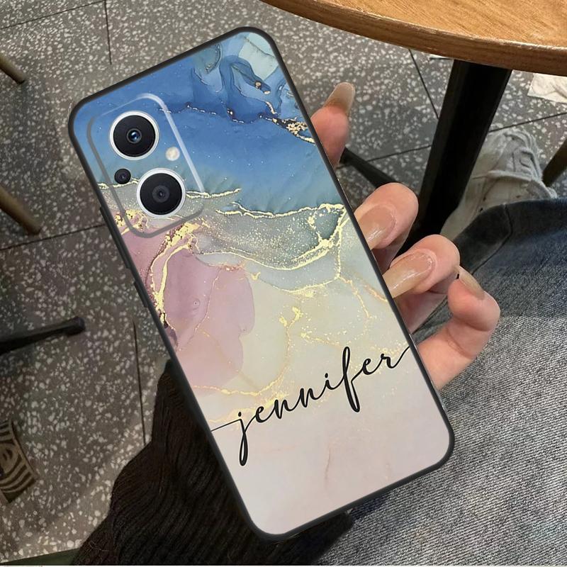 Персонализированный мраморный чехол с инициалами и именем для OPPO Reno 8T 2Z 4Z 5Z 10 4 5 6 7 8 Lite OPPO Find X2 X3 Neo X6 Pro X5 Lite