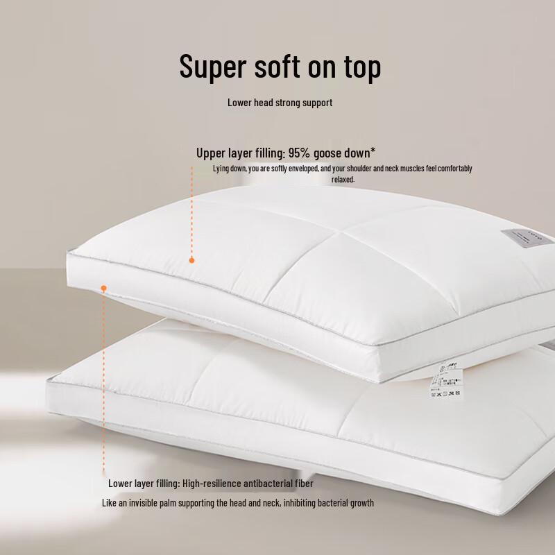 LOVO 100S Cotton Anti-bacterial Goose Down Pillow