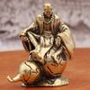 Brass Monkey King Gourd Figurine - Handcrafted Metal Desktop Decoration