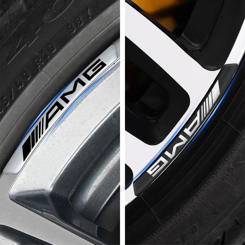 4Pcs Auto Wheel Hub Badge Tire Rim Stickers Accessories For Mercedes-Benz AMG C500 C200 C300 A B C E GLA CLA GLK GL ML GLE W204 W205 W203 W211 W212